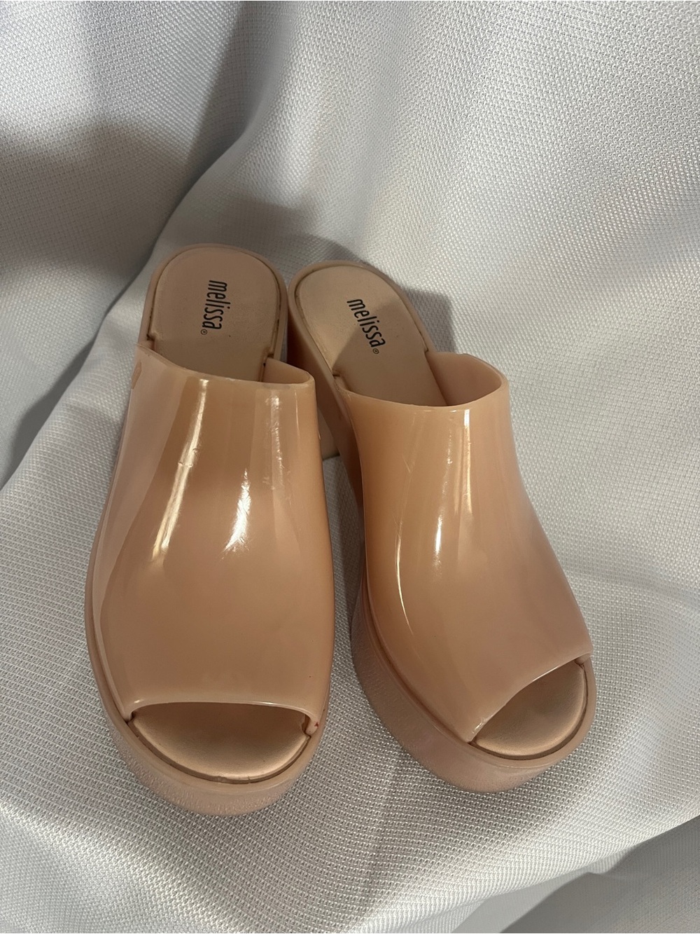 Melissa Women’s Nude Patent Slide Sandals